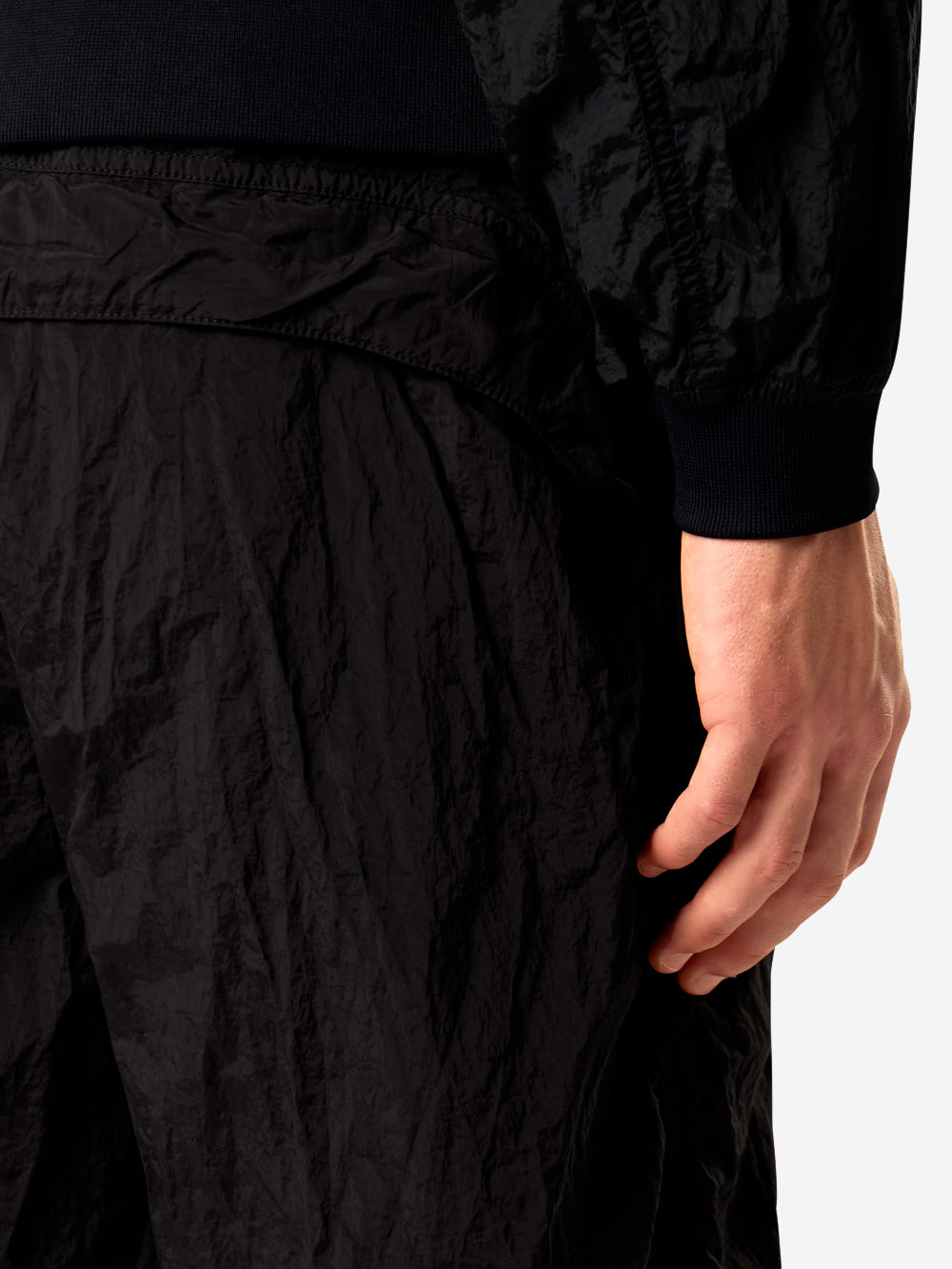 STONE ISLAND Bermuda cargo nylon metal neri con badge Compass Nero Urbanstaroma