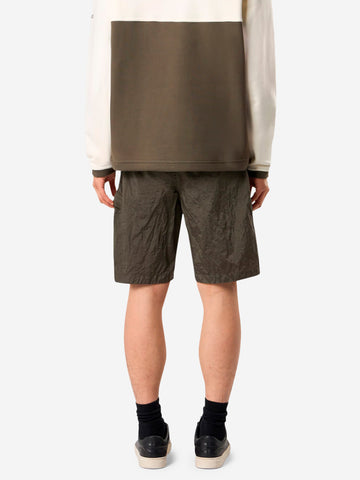 STONE ISLAND Bermuda cargo nylon metal verde militare con badge Compass Verde militare