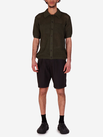 UNIVERSAL WORKS Camicia in maglia traforata verde Verde