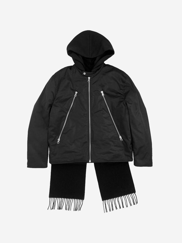 Long bomber jacket with scarf