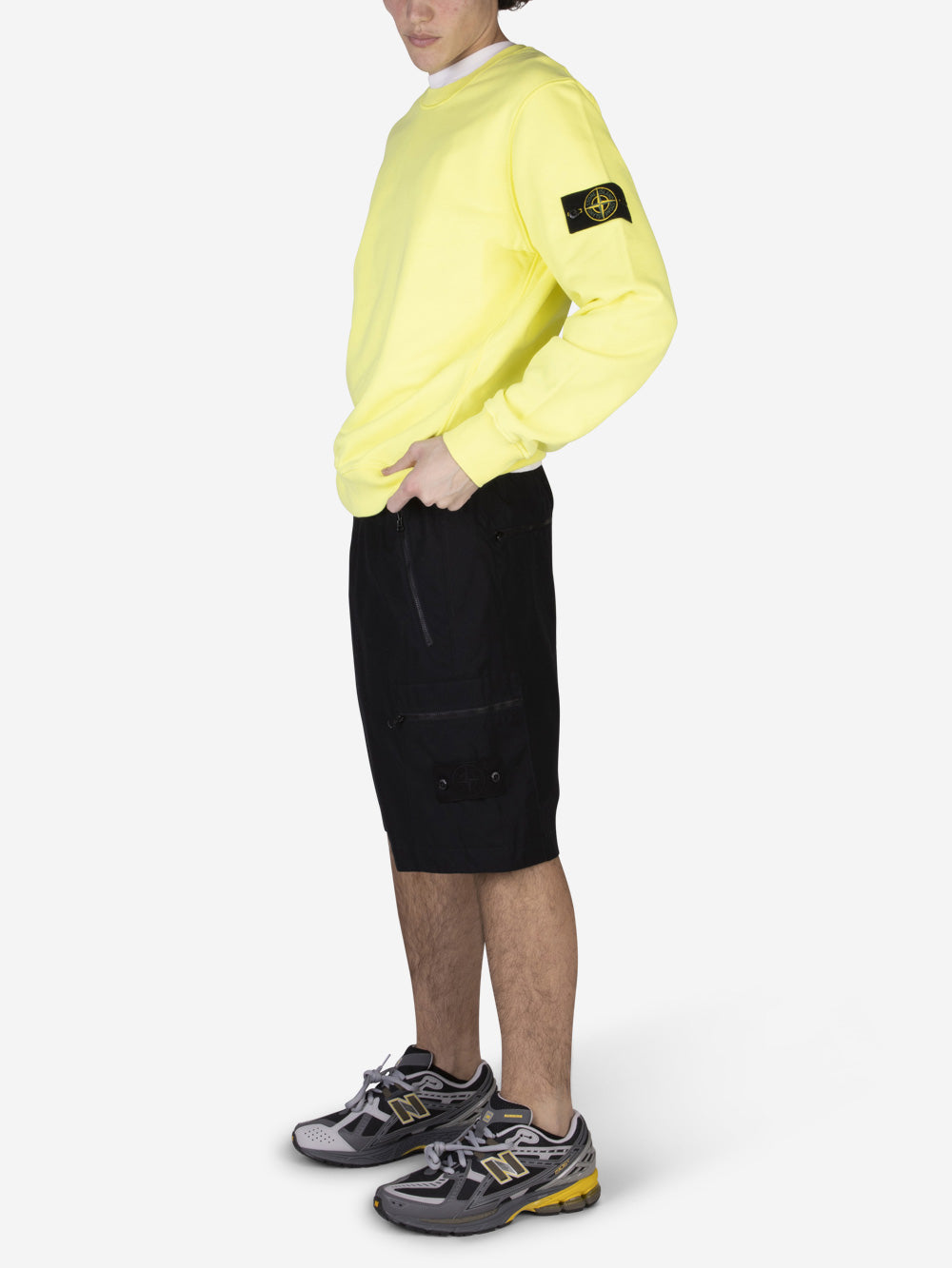 STONE ISLAND Felpa girocollo Giallo fluo Urbanstaroma